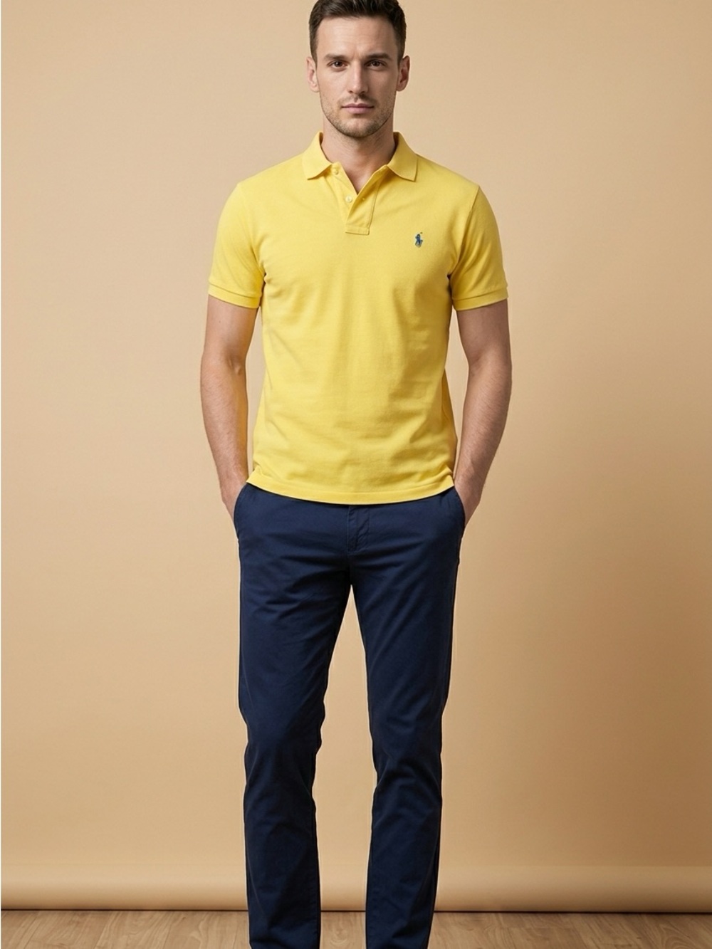Men's Yellow Polo Shirt - Classic Short Sleeve